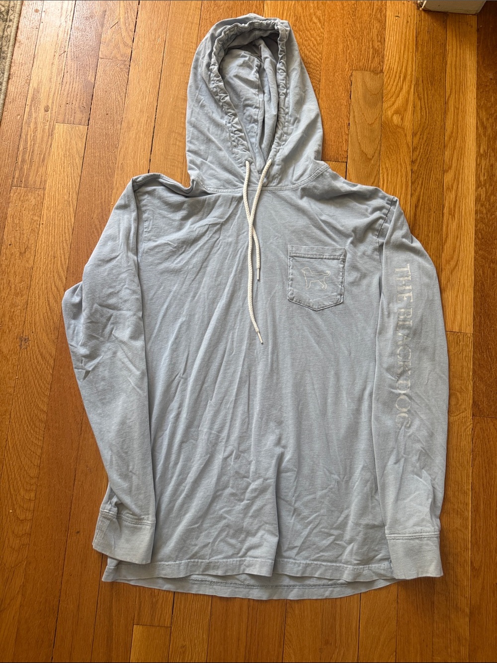 The Black Dog Light Blue Hooded Long Sleeve Shirt